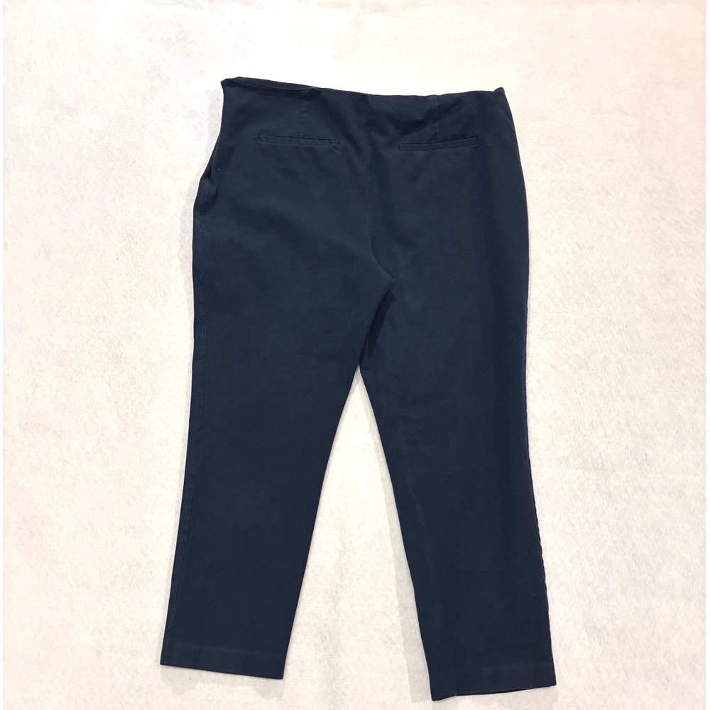 Time and Tru Slim Side Zip Ankle Pants Cotton Blend Navy Blue Classic Size 18 - Picture 6 of 6